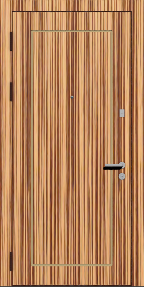 Надежная входная дверь с отделкой Шпон B11 зебрано 